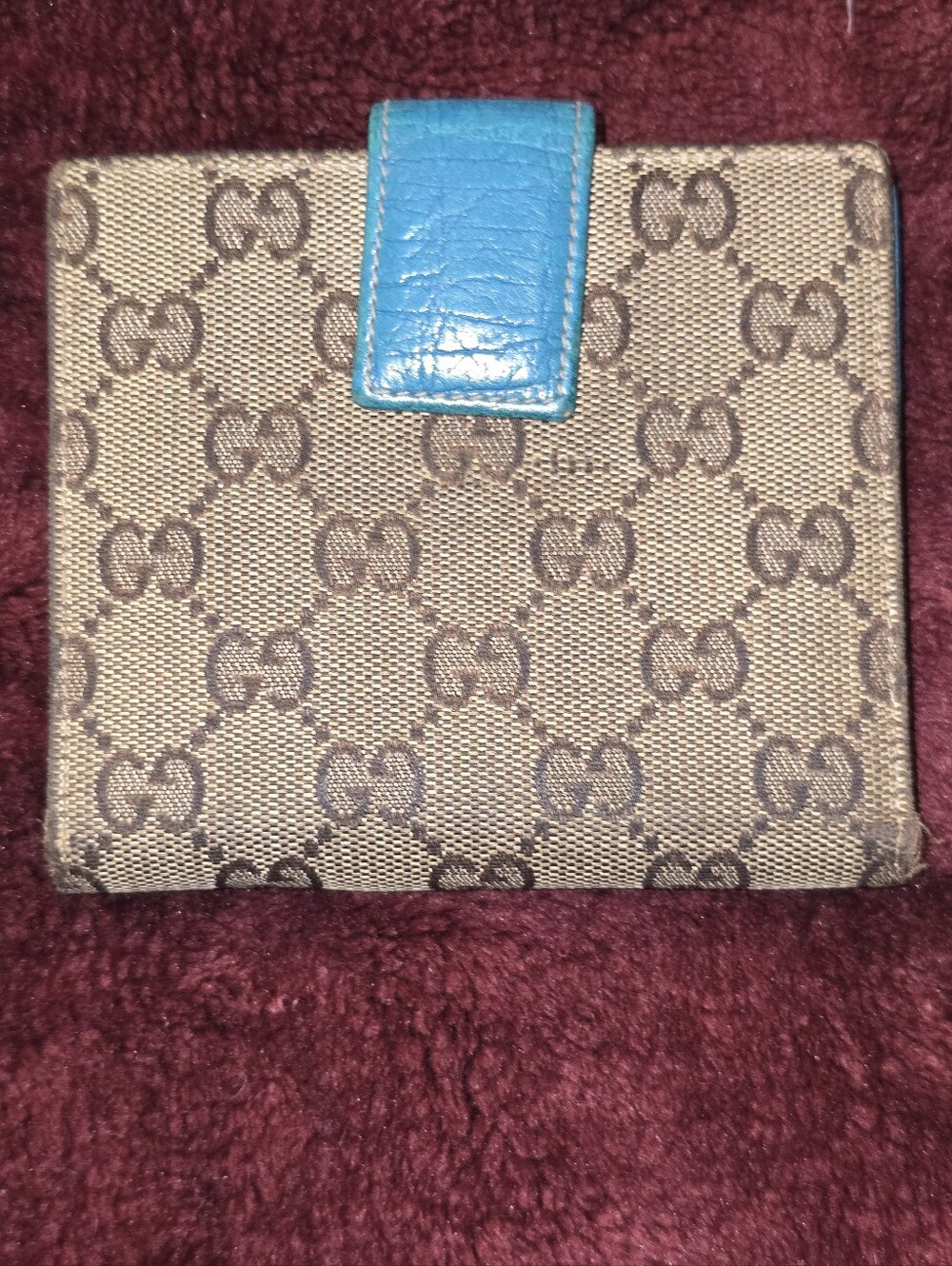 Bundle For Glt9923 Gucci GG Canvas Horsebit compact wallet W Turquoise Leather - Picture 2 of 16